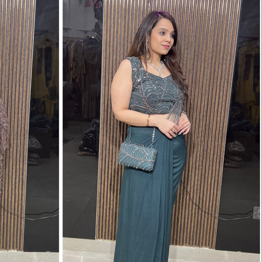 Beautiful Drape Saree With Purse RC40