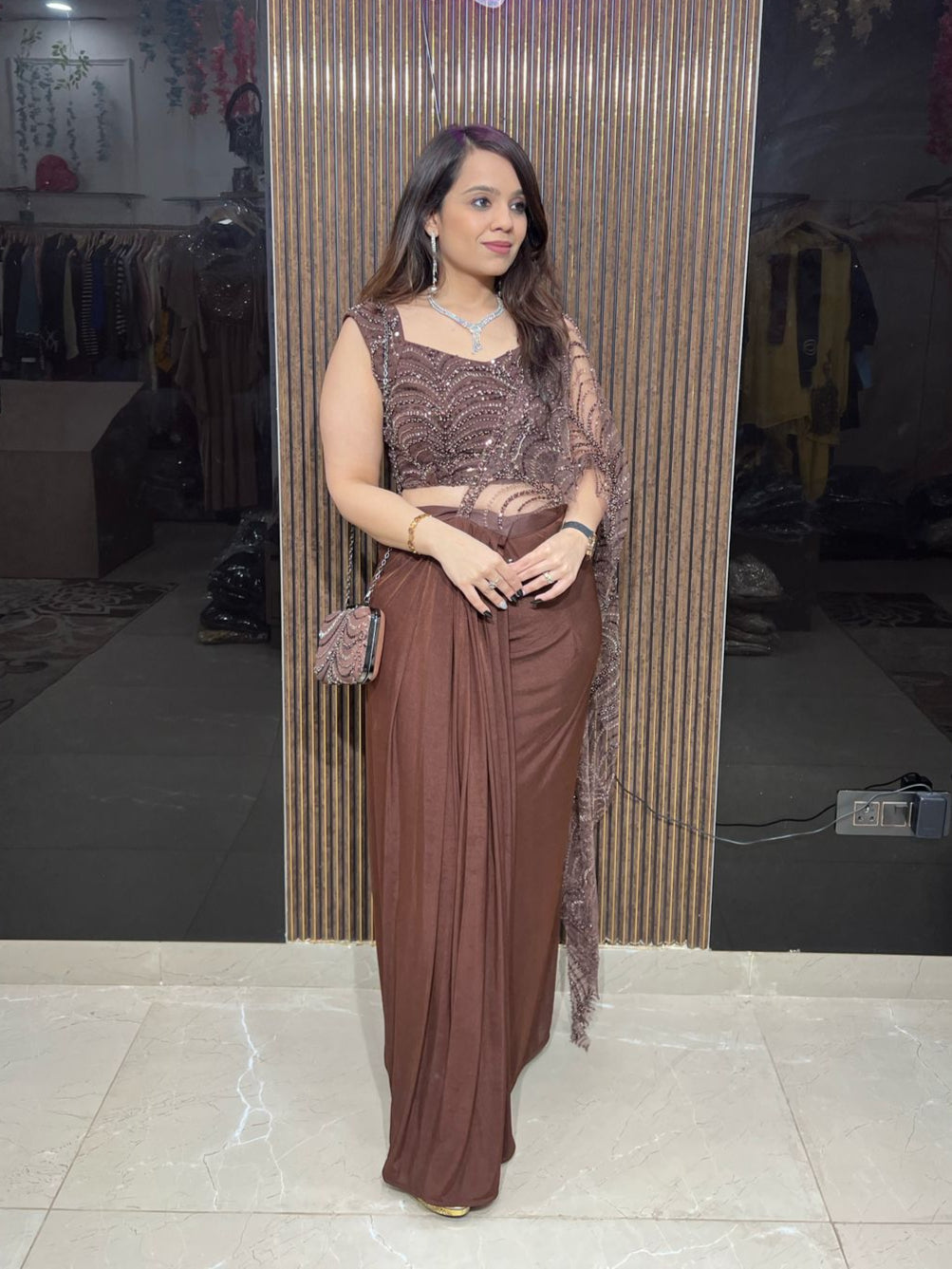 Beautiful Drape Saree With Purse RC40