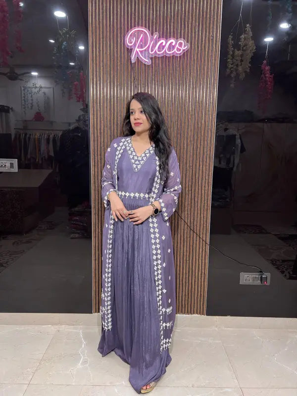STYLISH GOWN WITH CAPE RC62