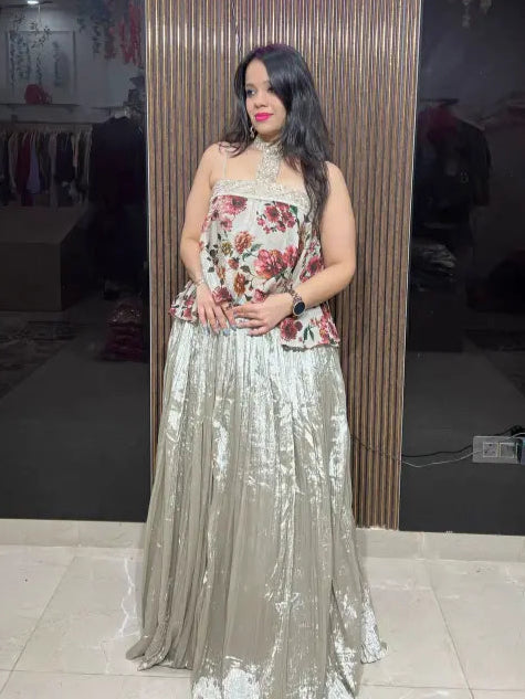 LIGHT WEIGHTED SMART LEHENGA HALTER BLOUSE RC73