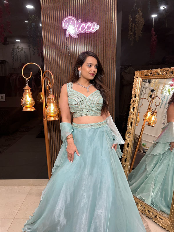GORGEOUS LEHENGA WITH BACKDORI STYLE BLOUSE RC116