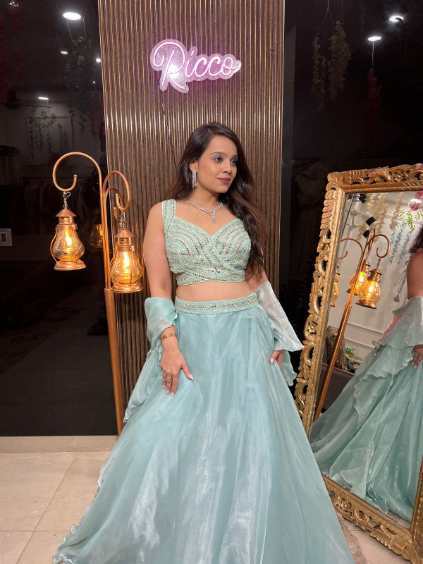 GORGEOUS LEHENGA WITH BACKDORI STYLE BLOUSE RC116