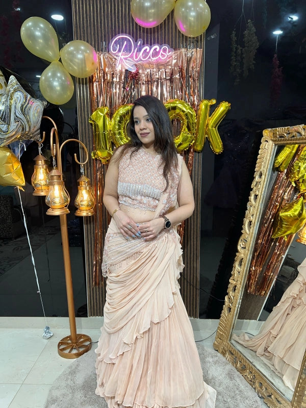SUPER STYLISH LEHENGA WITH DRAPE RC122