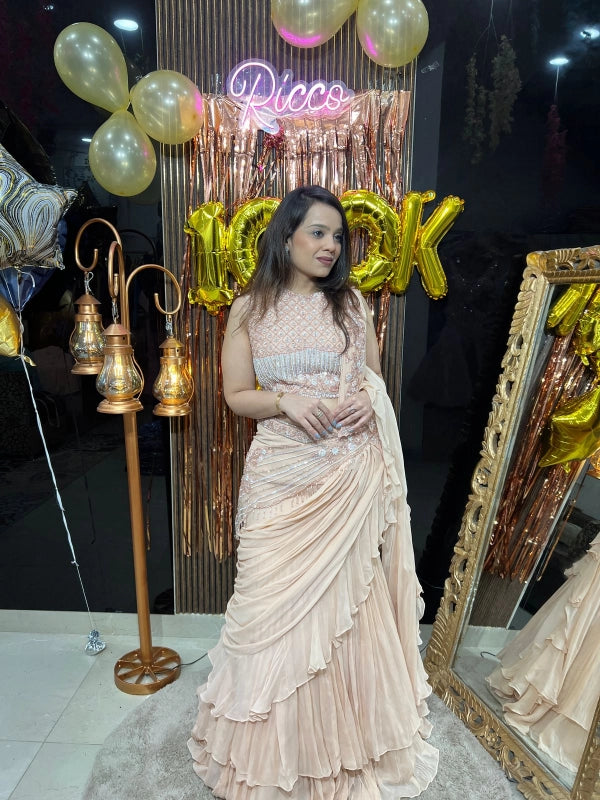 SUPER STYLISH LEHENGA WITH DRAPE RC122