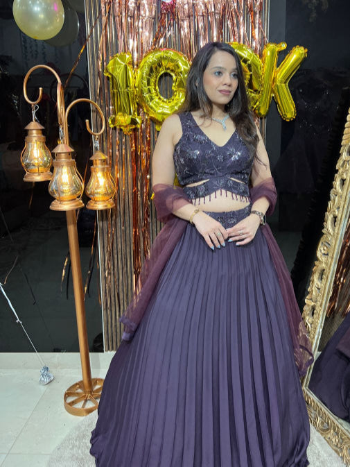 STYLISH PLEATED LEHENGA RC128