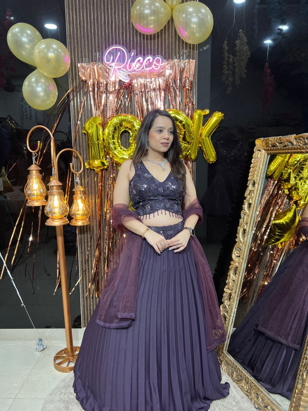 STYLISH PLEATED LEHENGA RC128