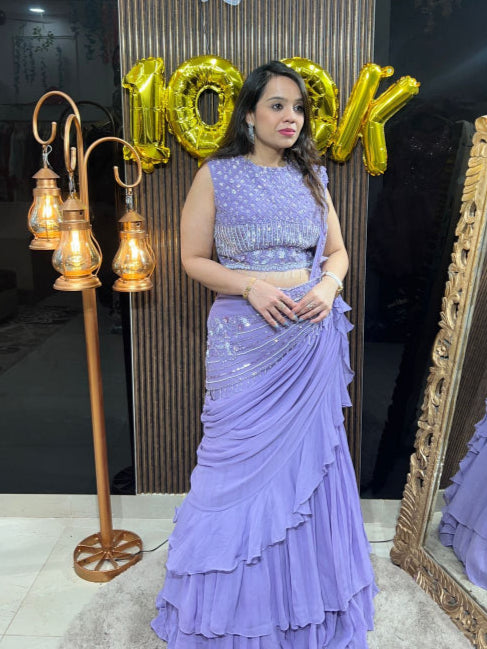 SUPER STYLISH LEHENGA WITH DRAPE RC122