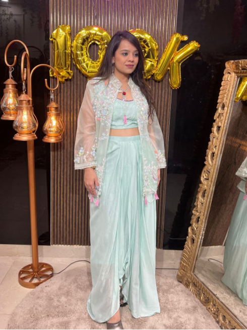 ORGANZA CAPE 3PIECE INDO RC136