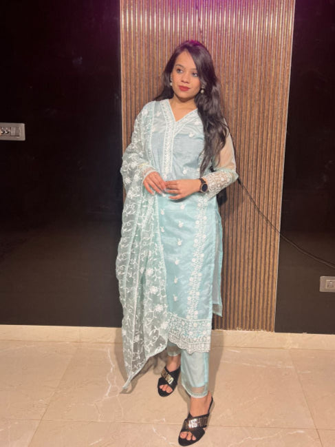 SUMMER SUIT WITH ORGANZA DUPATTA RC146