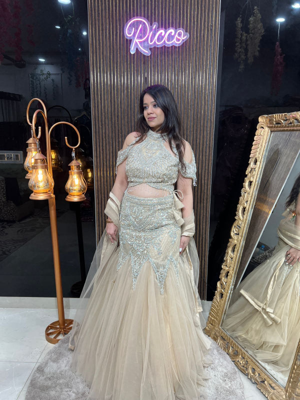 HEAVY WORK FISH CUT LEHENGA RC144