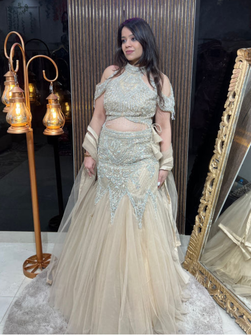 HEAVY WORK FISH CUT LEHENGA RC144