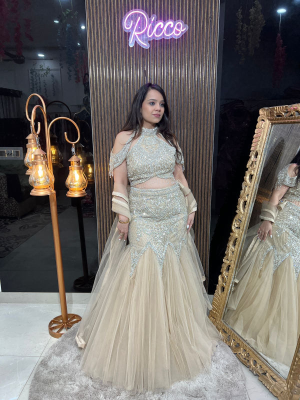 HEAVY WORK FISH CUT LEHENGA RC144