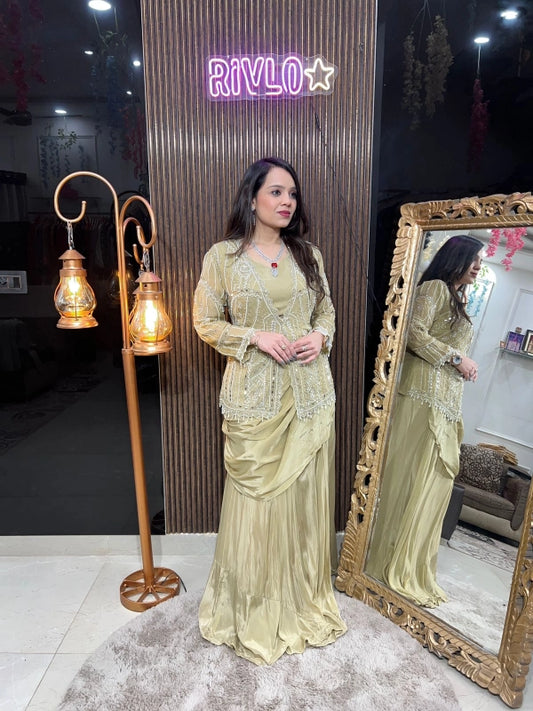 STYLIST JACKET DRAPE SAREE RC206