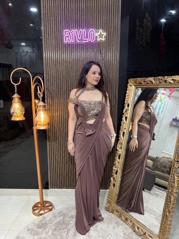 Mocha Muse Drape Gown Look Indo RC211
