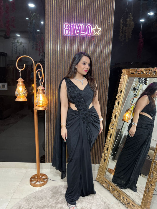 SEXY BLACK GOWN RC240