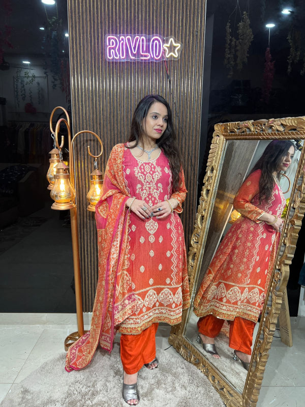 Crimson Royale Printed Suit Set RC272