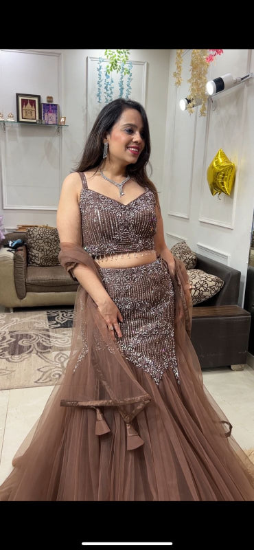 Brown Embellished Lehenga RC294