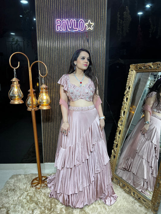 🌸 Embrace elegance with this dreamy layered lehenga set. 🌸 RC347