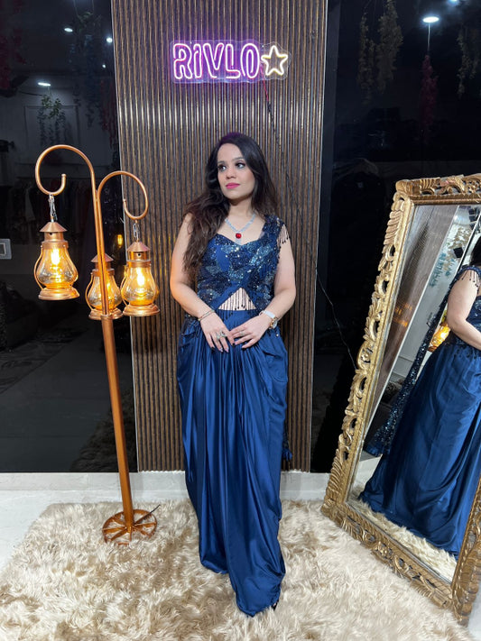 β¨ Steal the spotlight with this contemporary designer drape outfit. β¨ RC344