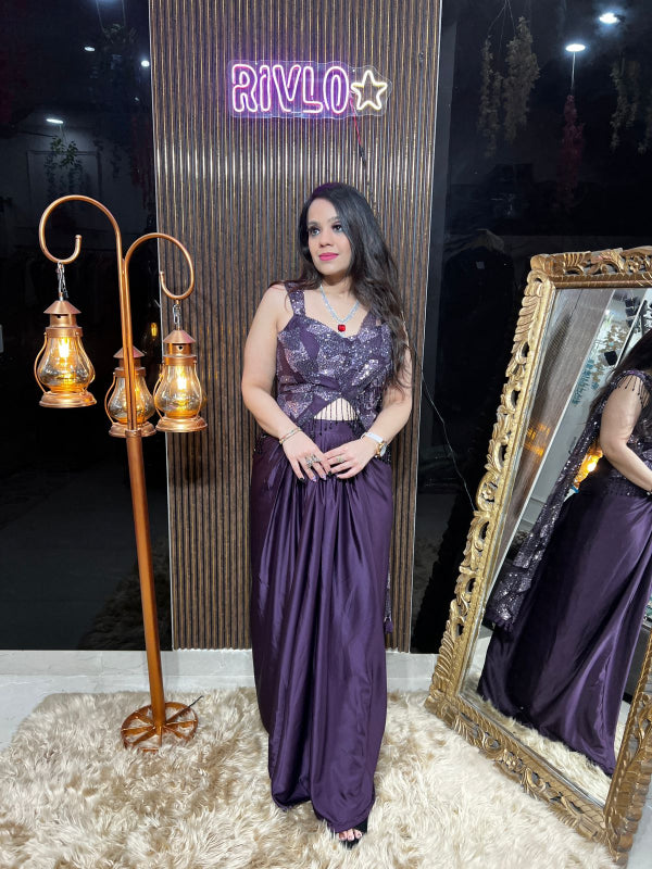 ✨ Steal the spotlight with this contemporary designer drape outfit. ✨ RC344