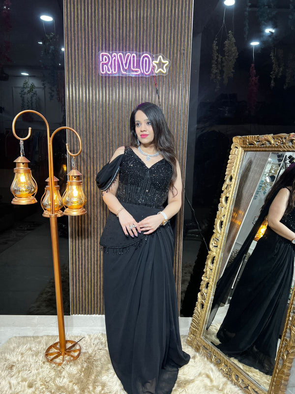 π Sequined And Cut Dana Draped Gown π RC356
