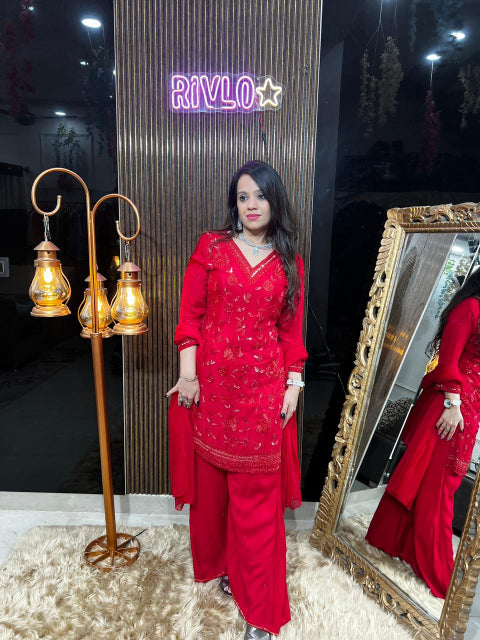 RED SHORT LENGTH PERFECT SUIT RC355