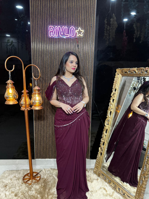 π Sequined And Cut Dana Draped Gown π RC356