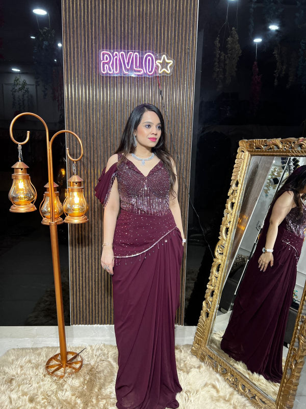 π Sequined And Cut Dana Draped Gown π RC356