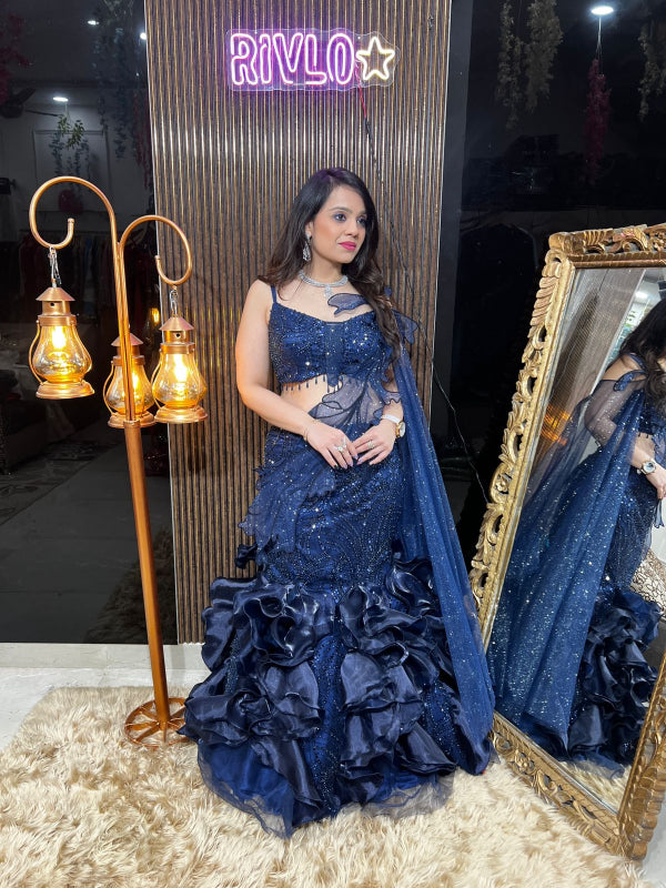 π« Glam up your celebrations with this dazzling designer lehenga set. π« RC341