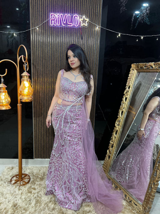 ✨ Lavender Sequins Embellished Lehenga Set RC420