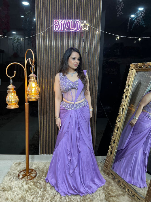 ✨ Lavender Sequins Embellished Lehenga Set RC424