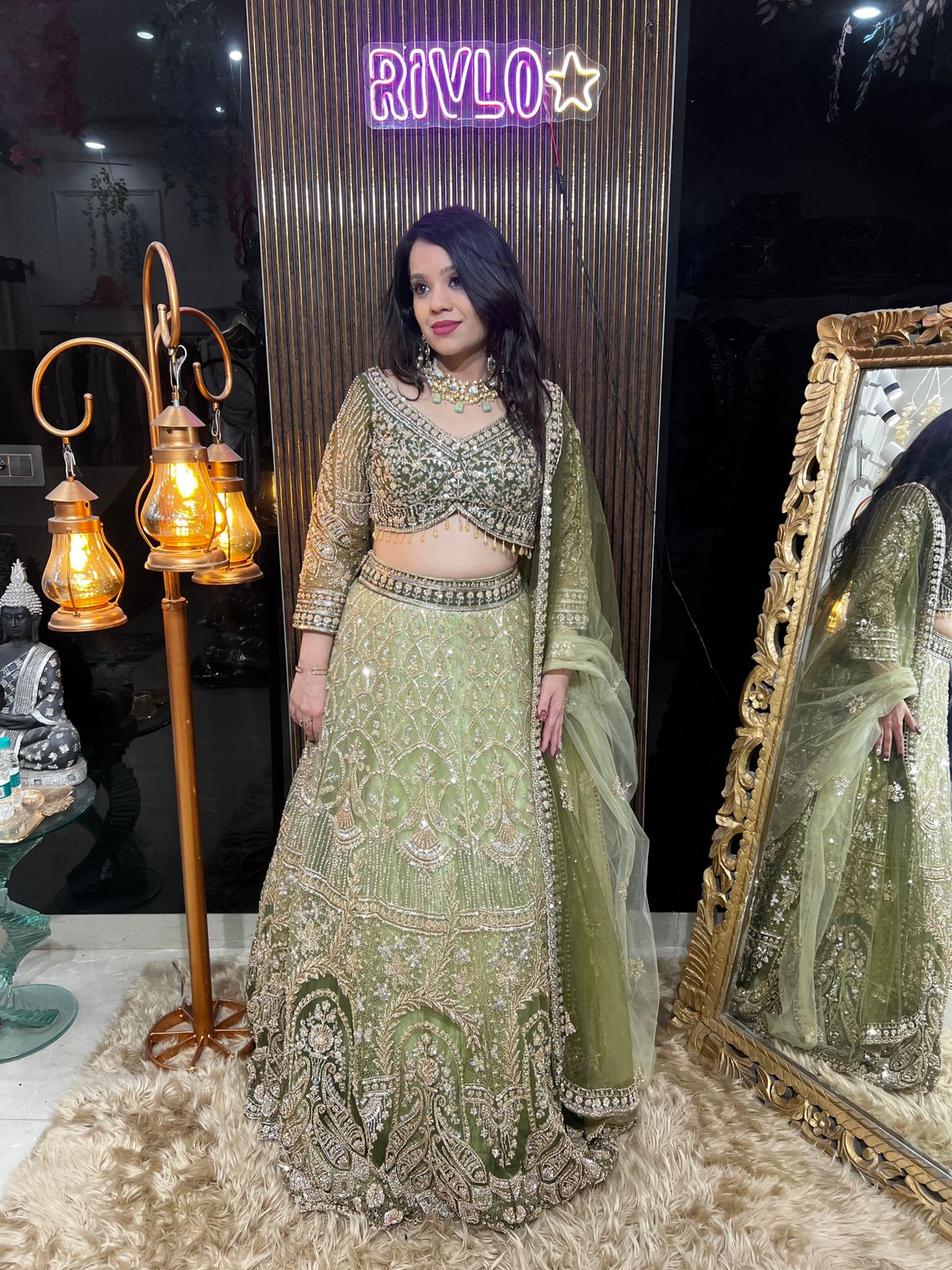 Embellished Lehenga Set with Intricate Handwork AC50