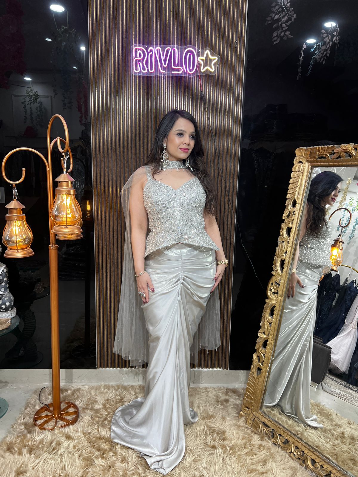 β¨π« Moonstone Champagne Draped Glam Set π«β¨AC57