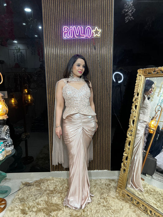 🤍💎 Celeste Ivory Draped Corset Ensemble 💎🤍 AC56