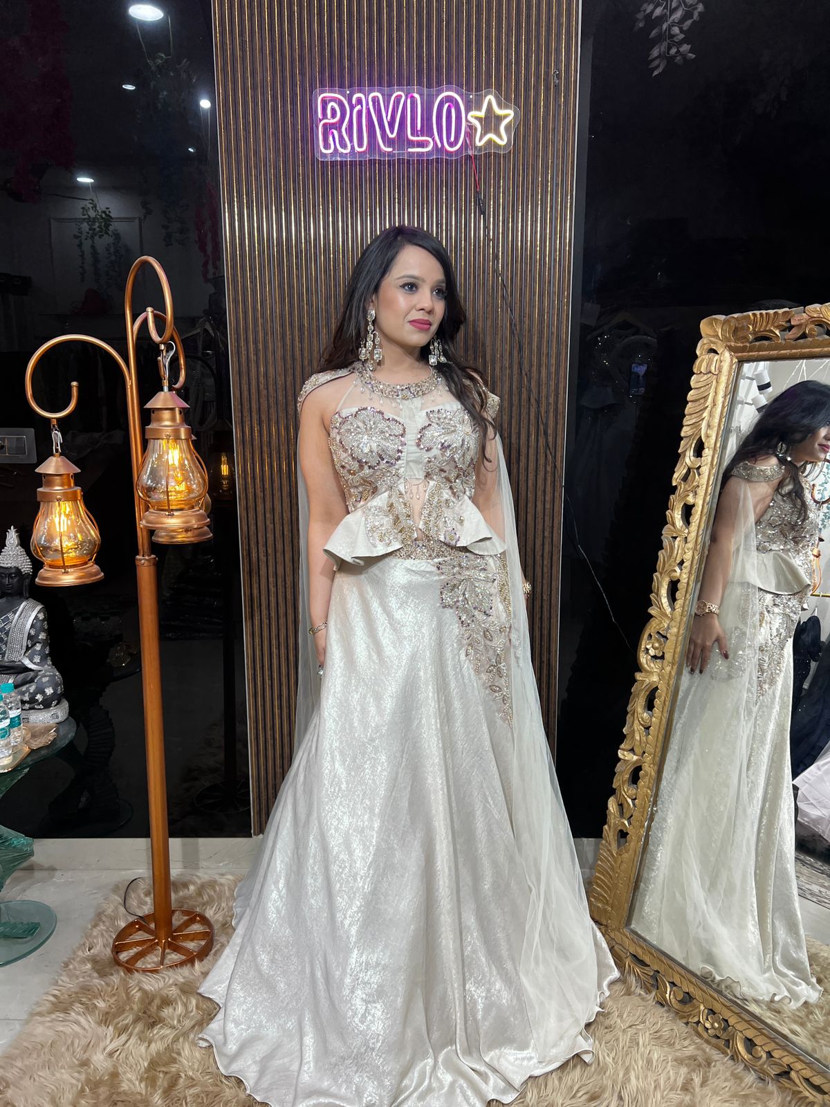 π₯β¨ Champagne Glow Indo-Western Lehenga Set β¨π₯ AC66