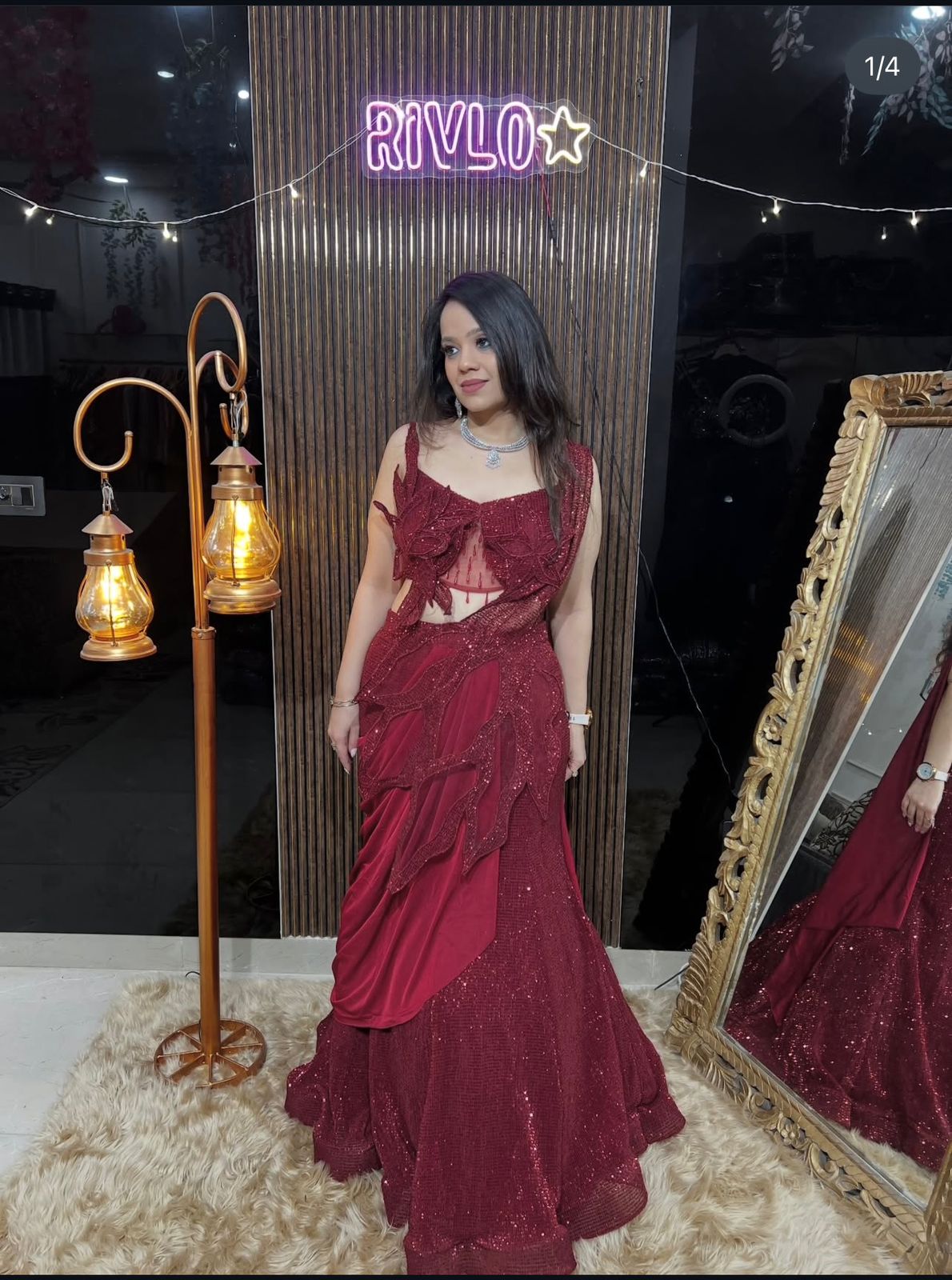 Blood Red Lehenga AC15