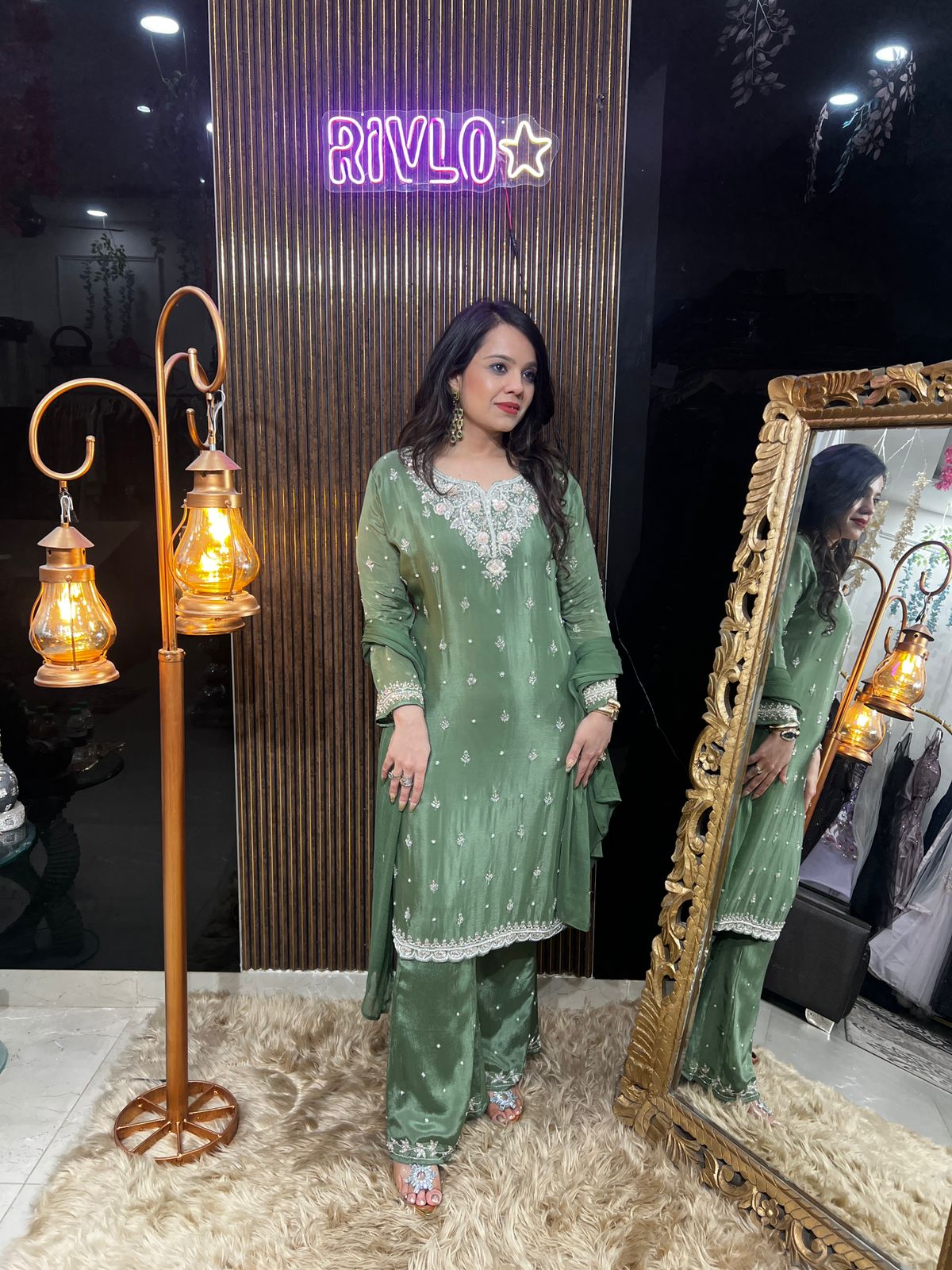 πΏβ¨ Sage Serenity Embroidered Suit Set β¨πΏ RC492