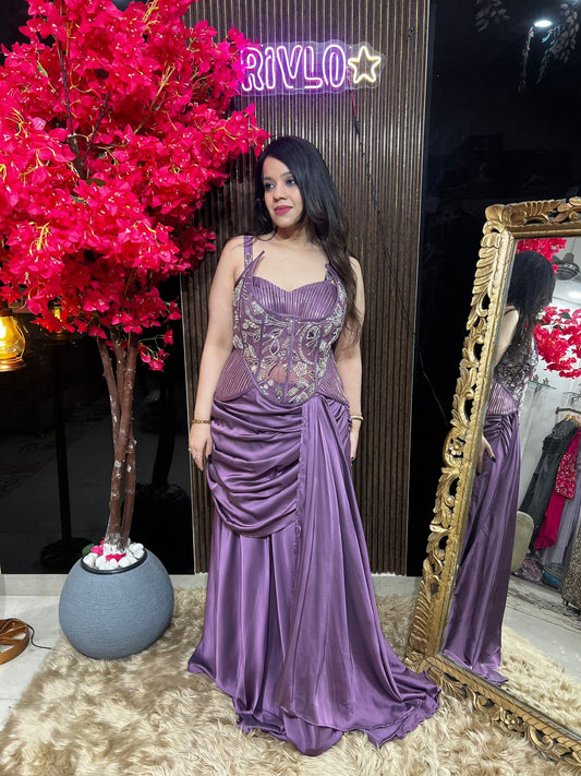 Regal Amethyst Corset Drape Set 💜 RC547