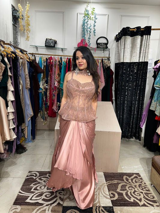 Blush Majesty Drape Saree RC586