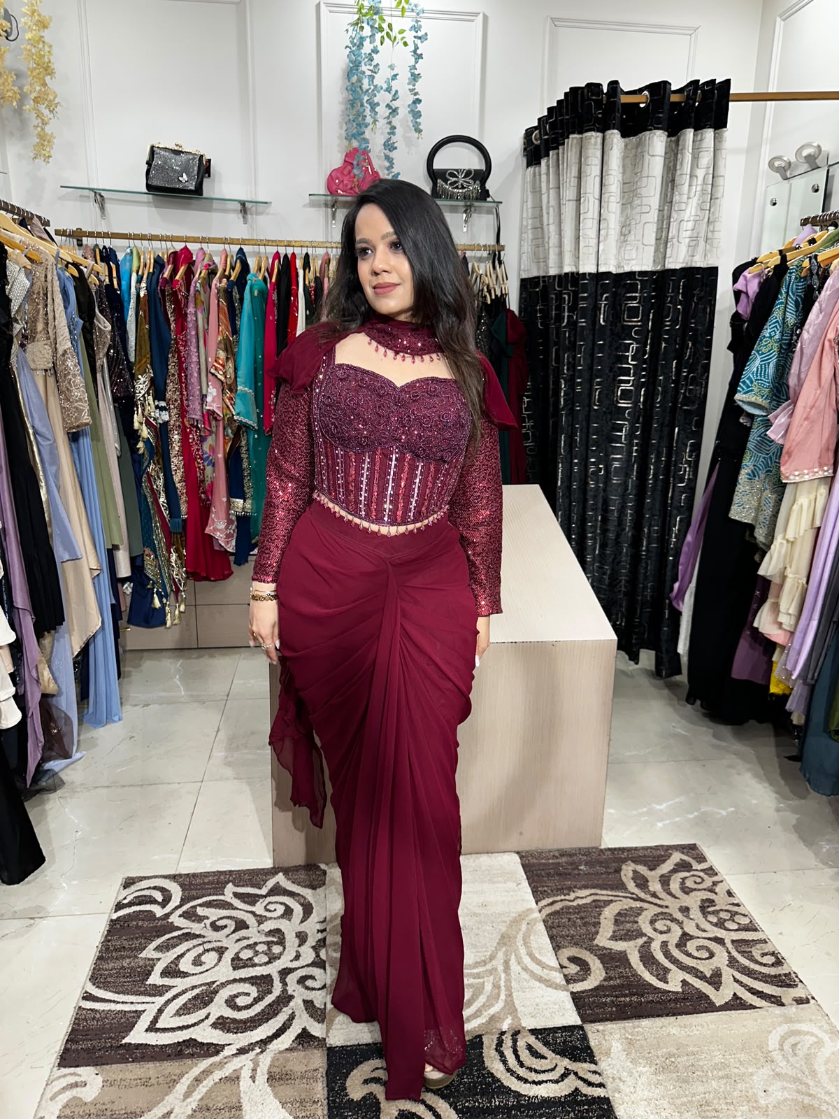 Ruby Royale Drape Saree RC590