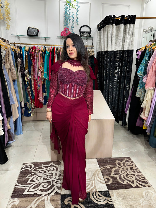 Ruby Royale Drape Saree RC590