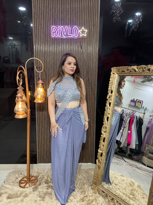 Lavender Pocket Saree RC642