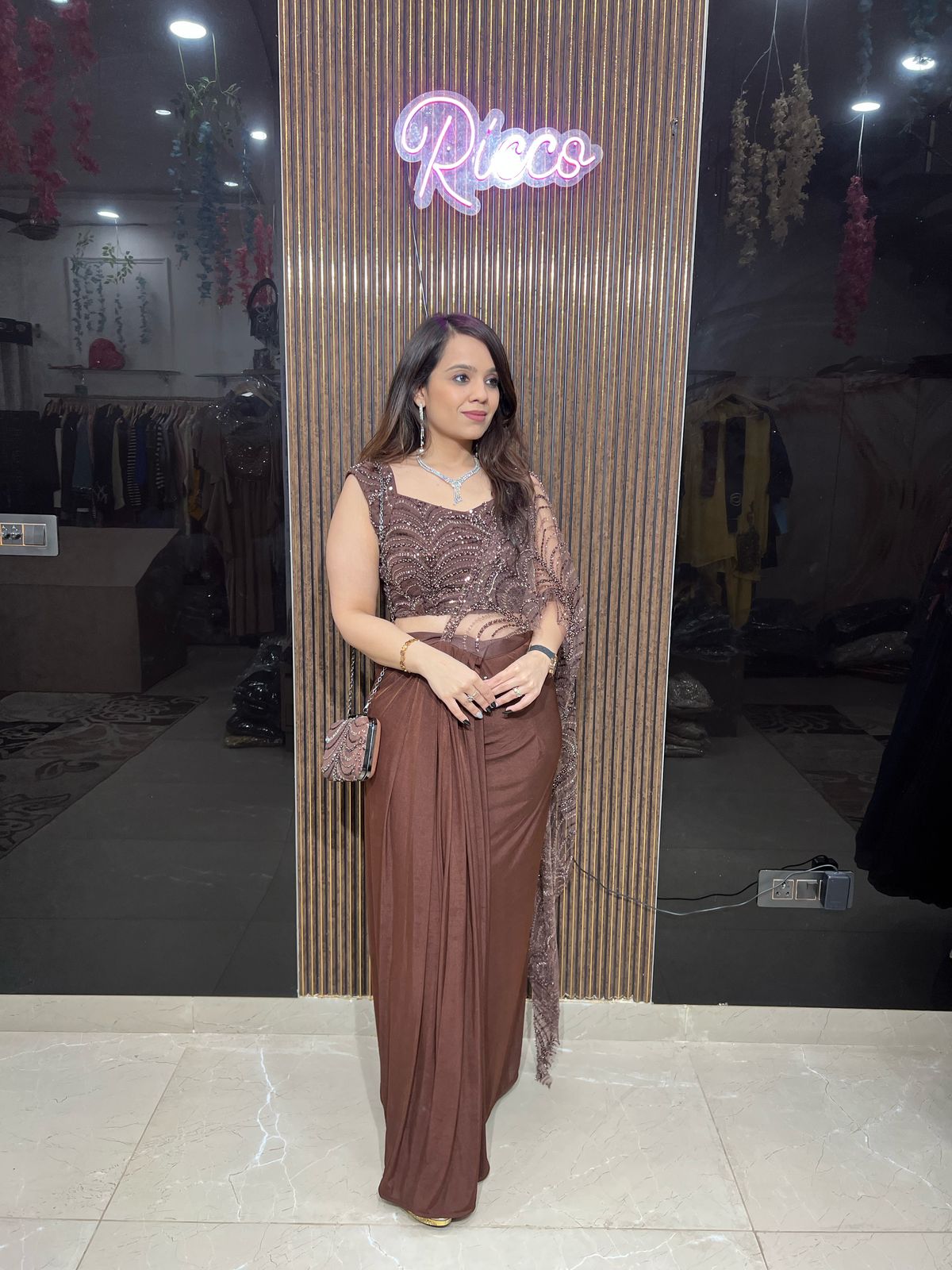 Beautiful Drape Saree With Purse RC40