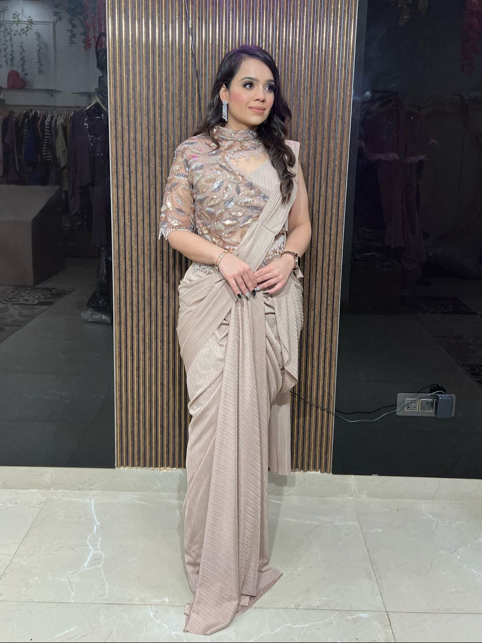 Beautiful Leave Pattern Work Saree RC37
