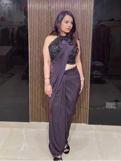 HALTER BLOUSE DRAPE SAREE RC76