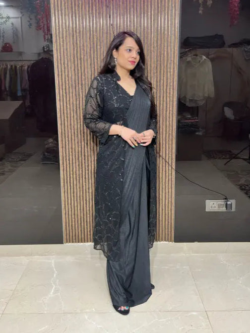 JACKET BLOUSE DRAPE SAREE RC76