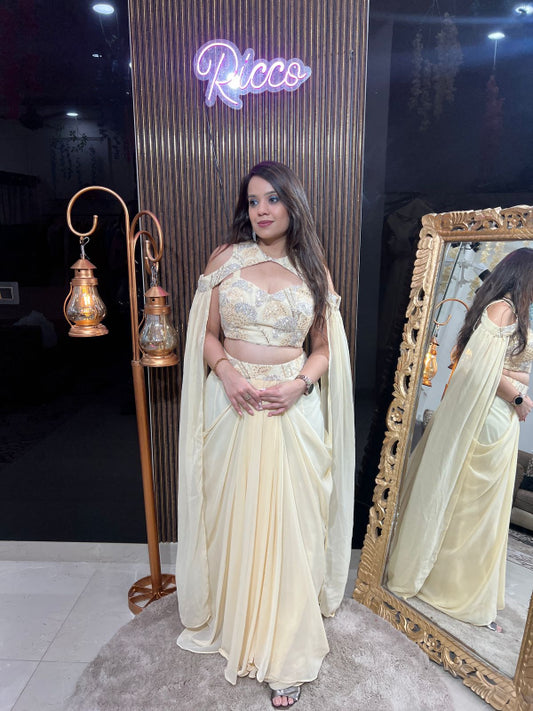 3PC INDOWESTERN WITH STYLISH CAPE RC85