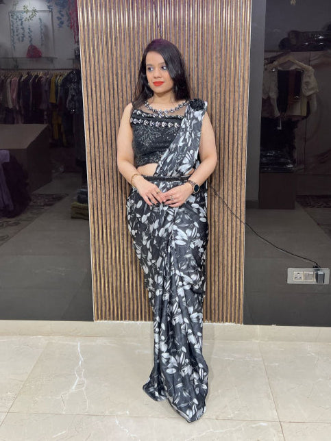 PRINTED DRAPE SAREE WITH HEAVY BLOUSE RC90
