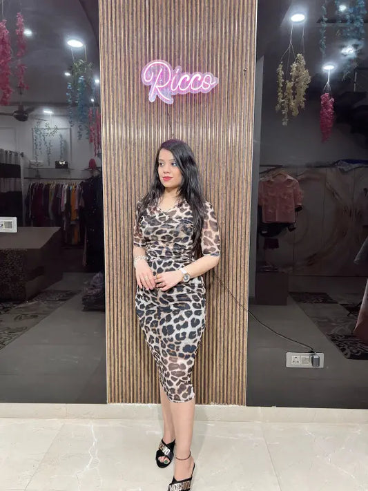 ANIMAL PRINT DRESS RC111