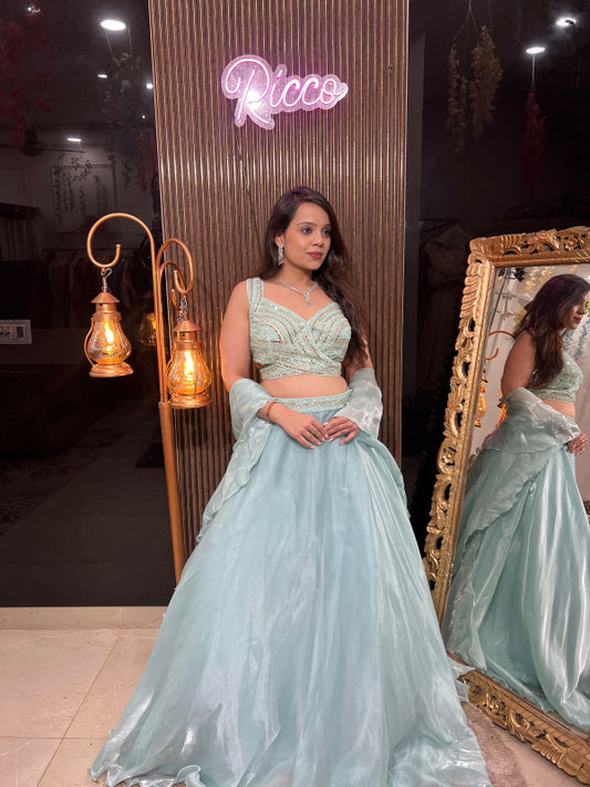 GORGEOUS LEHENGA WITH BACKDORI STYLE BLOUSE RC116
